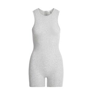 SKIMS COTTON JERSEY TANK ONESIE | LIGHT HEATHER GREY - LIGHT HEATHER GREY